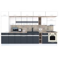 Bucatarie BIGMAR 370 B Alb / Decor Gri